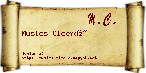 Musics Ciceró névjegykártya